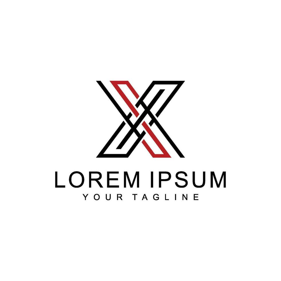 de logotyp design element av de brev x linje ikon vektor