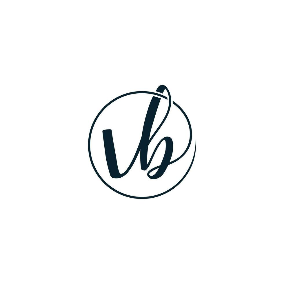 Initialen Brief vb Handschrift Logo Vektor Vorlage