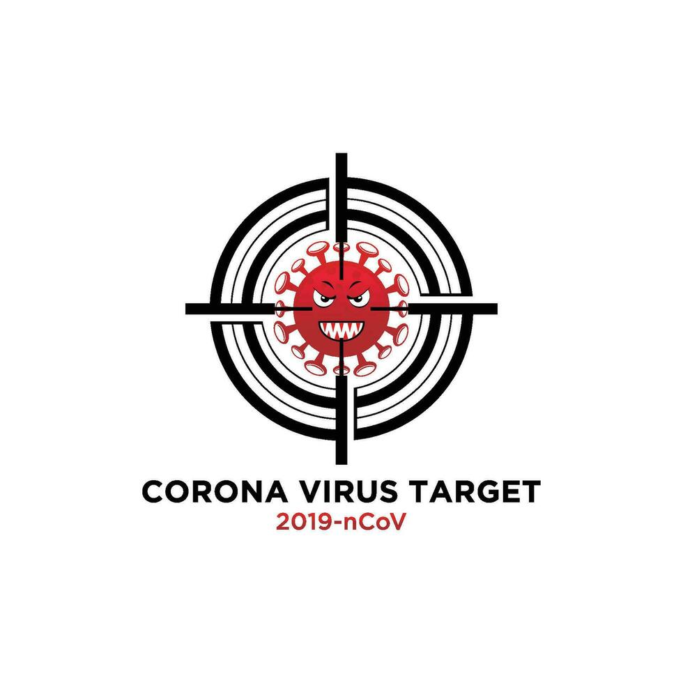 Corona Virus Ziel, Vektor Illustration von Corona Virus im Wuhan, Corona Virus Infektion. 2019-nvoc.corona mikrobiell Virus.