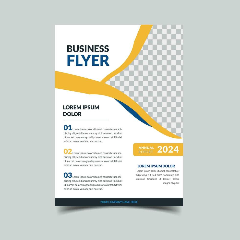 kreativ Orange und Blau Geschäft Flyer Design vektor