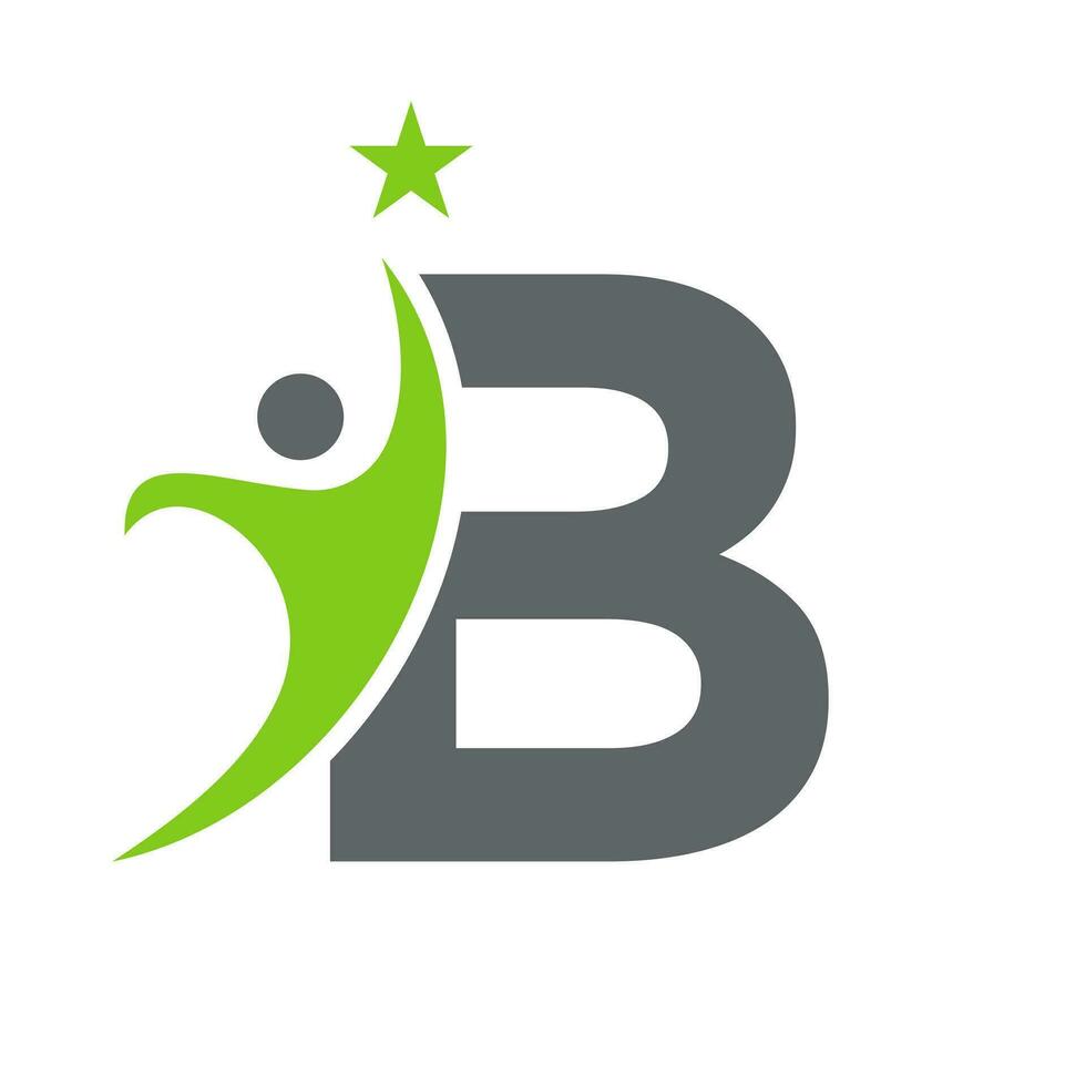 brev b bio logotyp, hälsa vård symbol, friska logotyp, vård tecken vektor