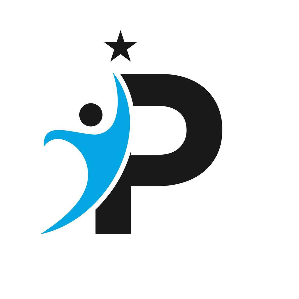 Brief p bio Logo, Gesundheit Pflege Symbol, gesund Logo, Pflege Zeichen vektor