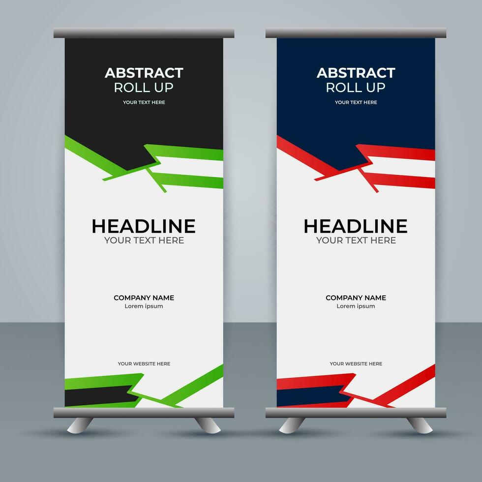 modern rollen oben Banner Vorlage mit abstrakt Design vektor