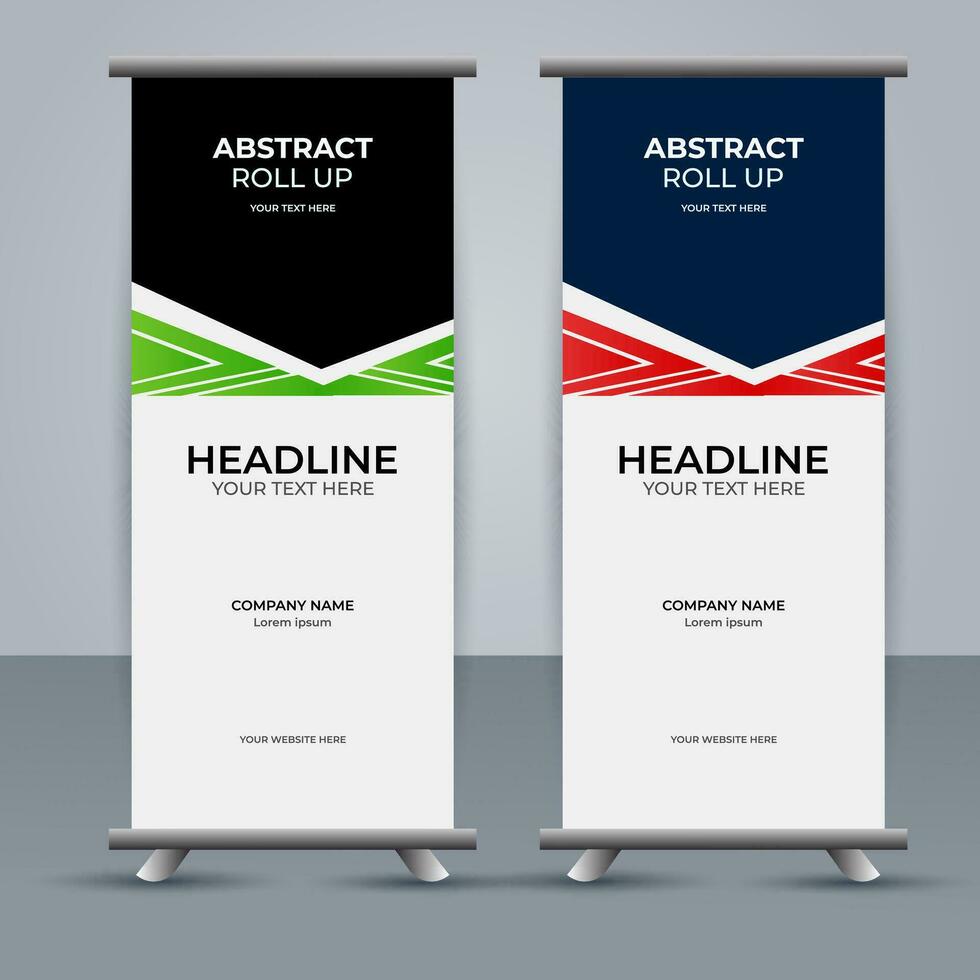 modern rollen oben Banner Vorlage mit abstrakt Design vektor