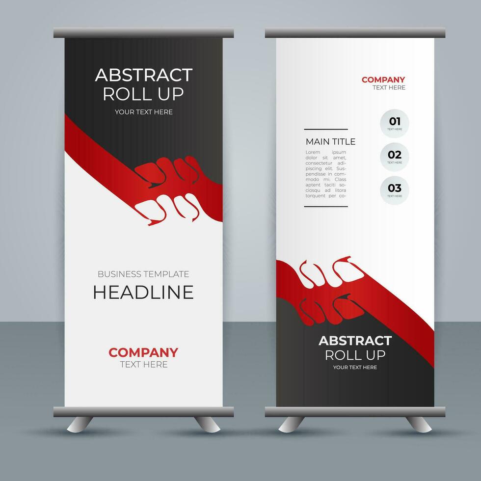 modern rollen oben Banner Vorlage mit abstrakt Design vektor