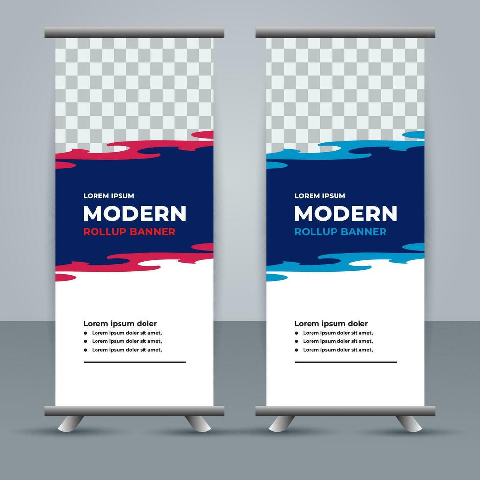 Vektor rollen oben Banner Vorlage mit modern Formen