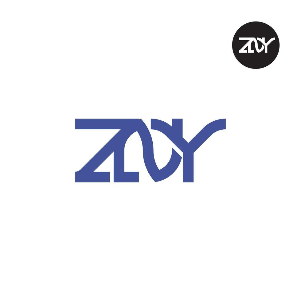 Brief zny Monogramm Logo Design vektor