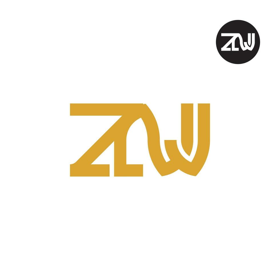 Brief znj Monogramm Logo Design vektor