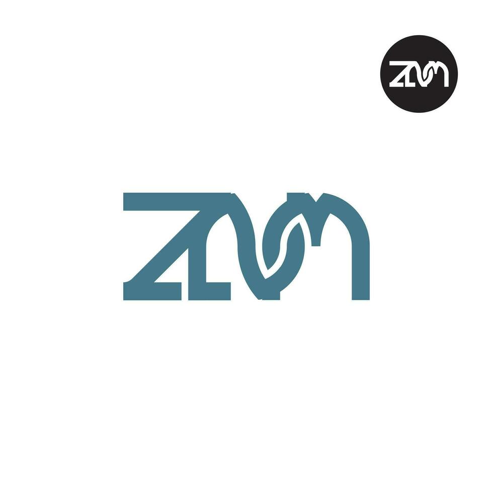 brev znm monogram logotyp design vektor