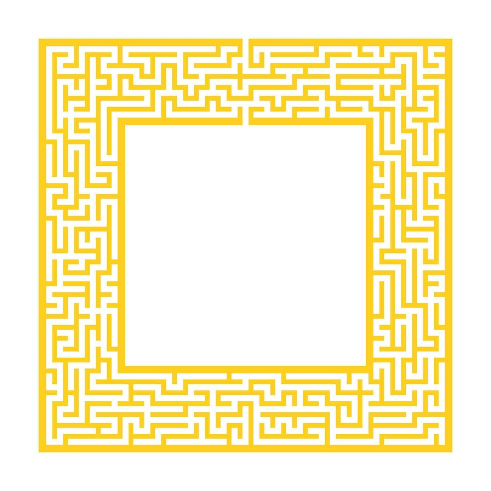 raffinierter quadratischer Labyrinthrahmen in Farbe. Spiel für Kinder und Erwachsene. Puzzle für Kinder. ein Eingang, ein Ausgang. Labyrinth Rätsel. flache Vektorillustration. mit Platz für Ihr Bild. vektor