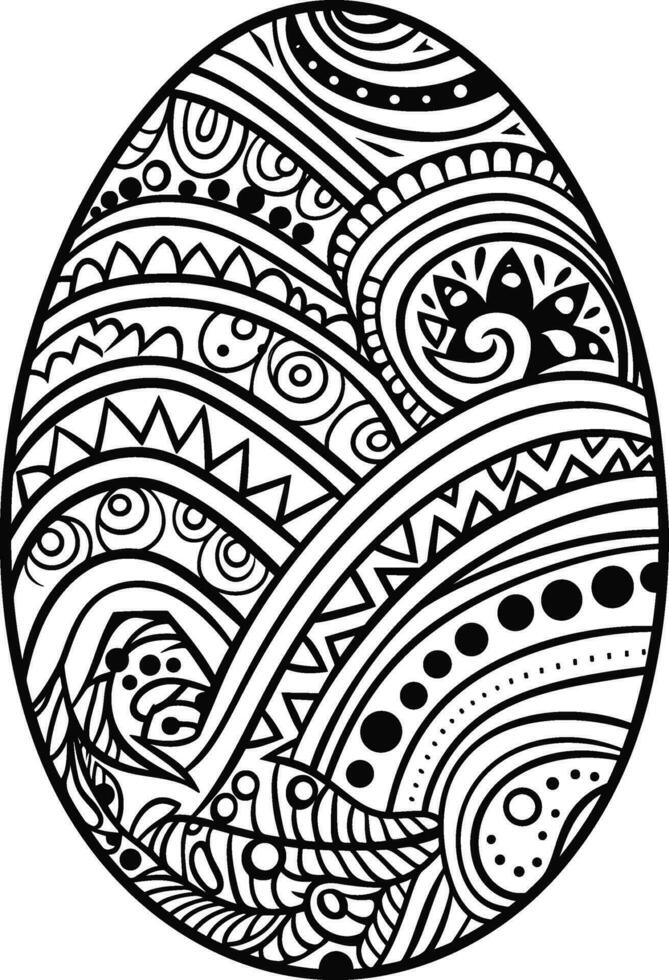 Ostern Ei solide Symbol, Religion Urlaub Elemente, Ei mit Linien, ein gefüllt Muster auf ein Weiß Hintergrund, eps 10. ai generiert Illustration. vektor