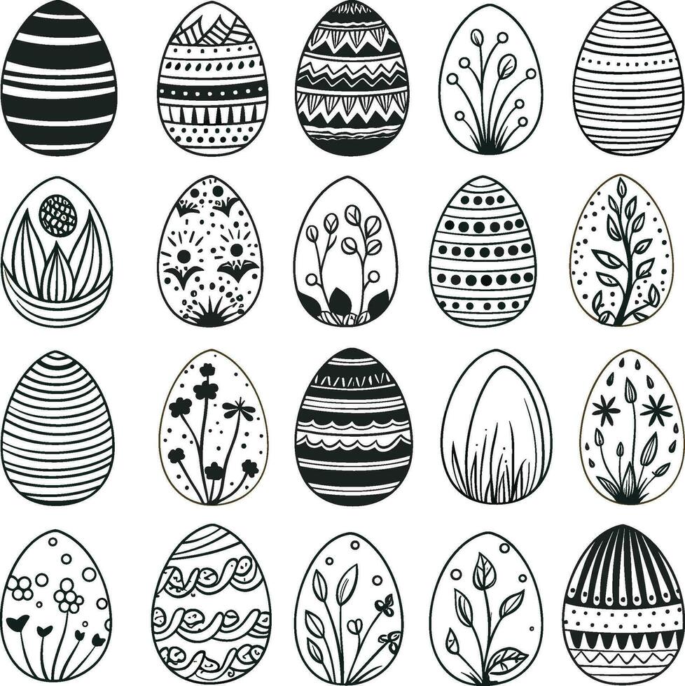 Ostern Eier Vektor Symbole zum Urlaub Frühling, saisonal traditionell Christentum Illustration. ai generiert Illustration.