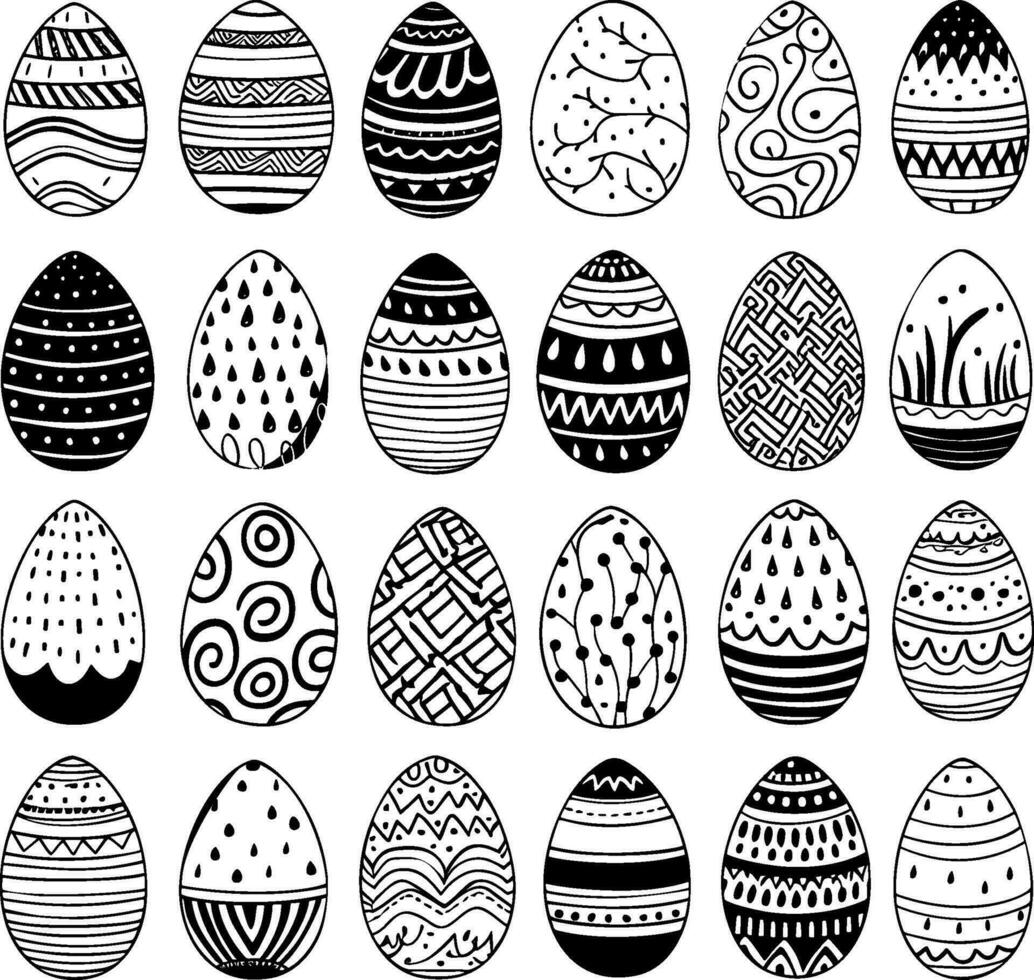 Ostern Eier Vektor Symbole zum Urlaub Frühling, saisonal traditionell Christentum Illustration. ai generiert Illustration.