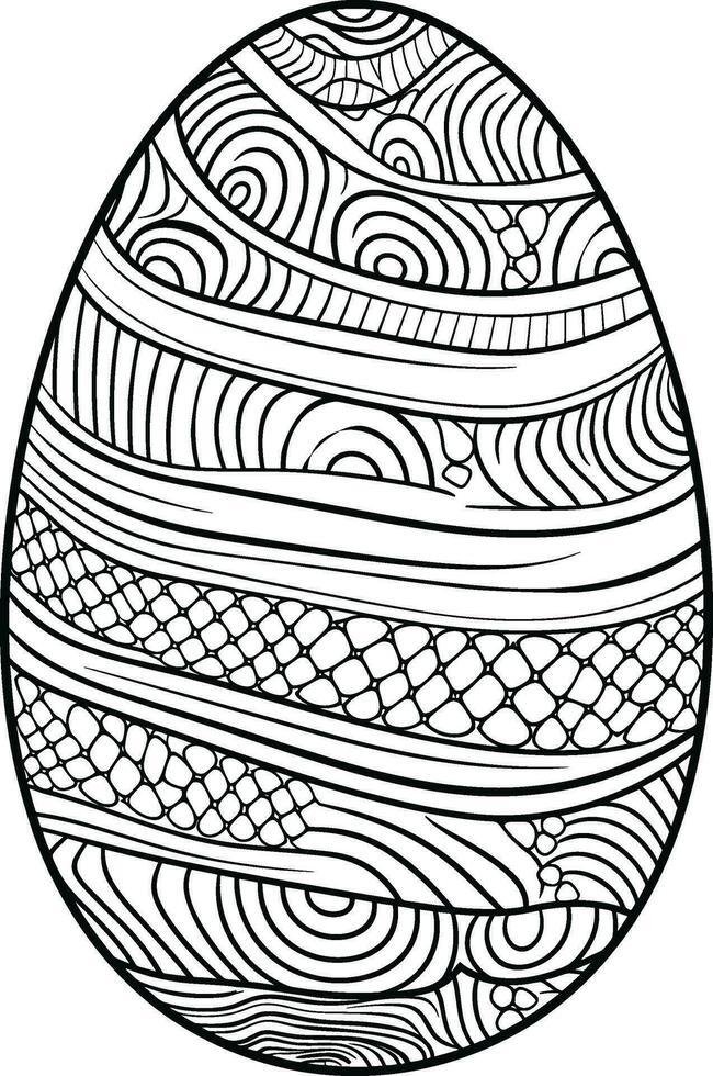 påsk ägg ikon med glimt, enkel påsk ägg traditionell med vågig linje mönster symbol vektor tecken, platt svart silhuett på vit bakgrund. ai genererad illustration.