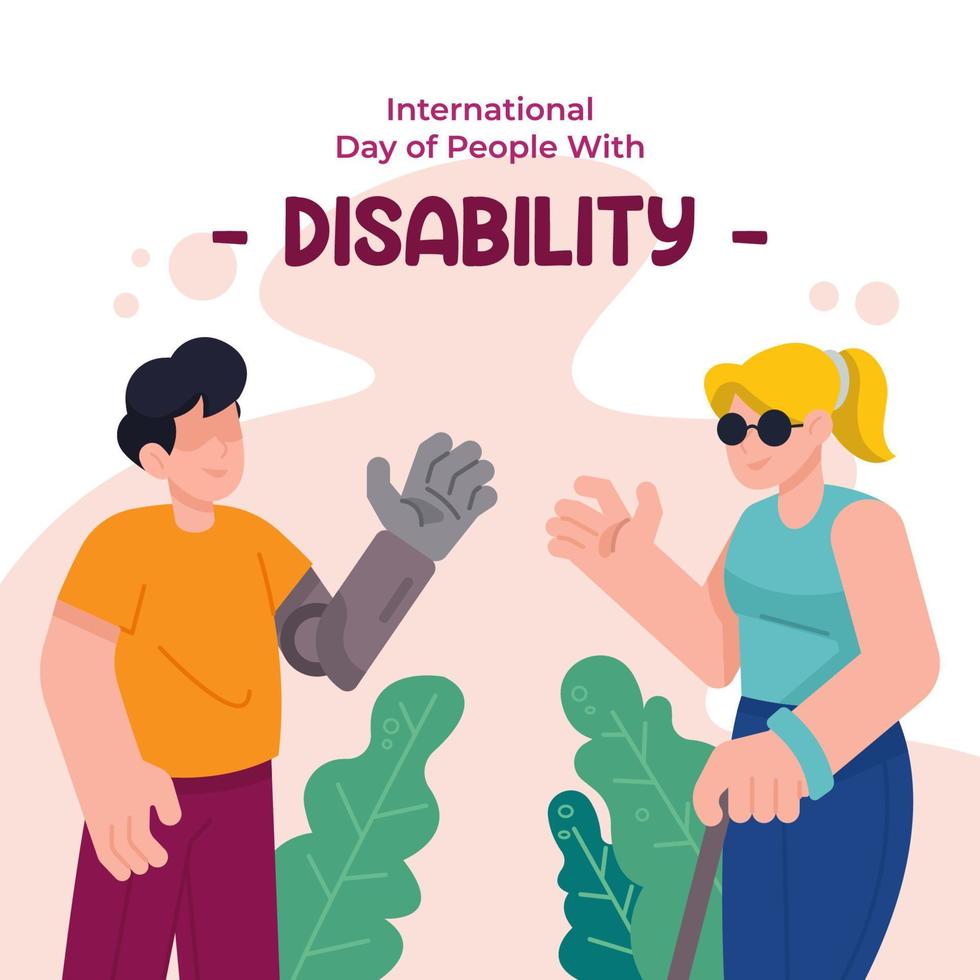 Karte des Internationalen Tages der Menschen mit Behinderung vektor