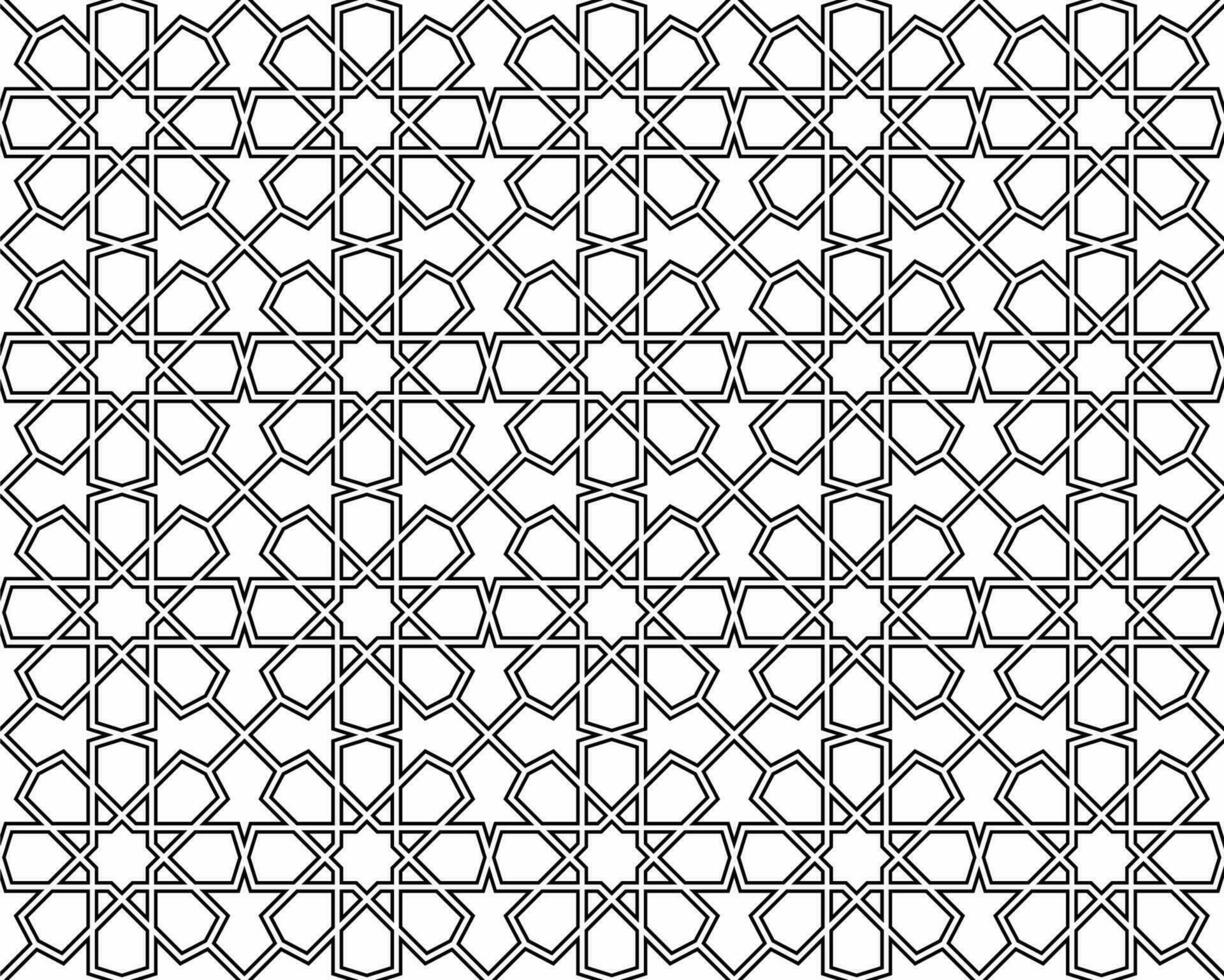 nahtlos islamisch Muster. geometrisch Gliederung auf Weiß Hintergrund. schön Arabisch Element Design. vektor