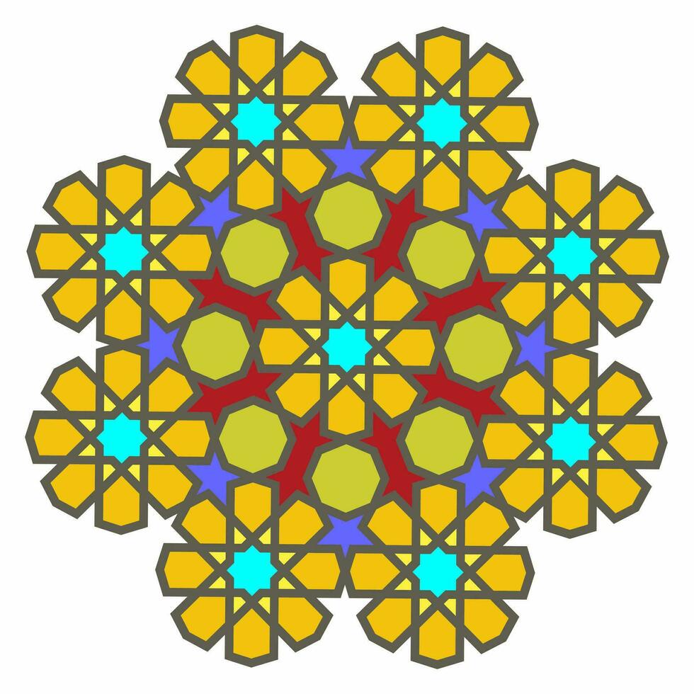färgrik islamic mönster på vit bakgrund. geometrisk arabicum design element. vektor