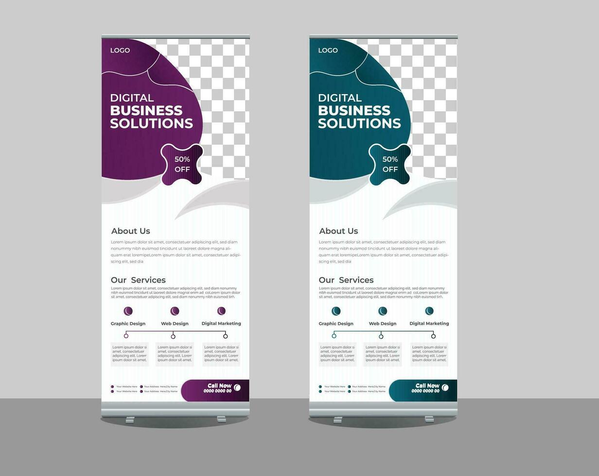 Roll-up-Banner-Design vektor