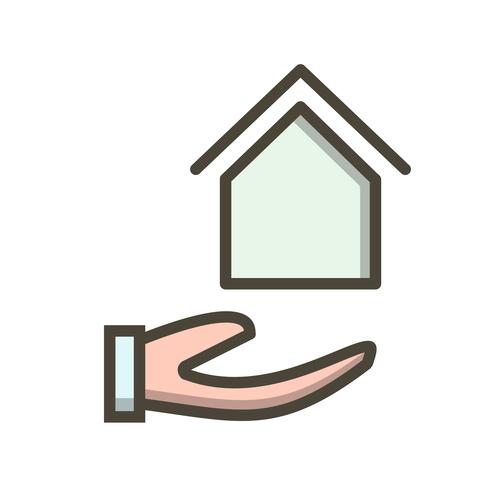 Haus an Hand Vektor Icon