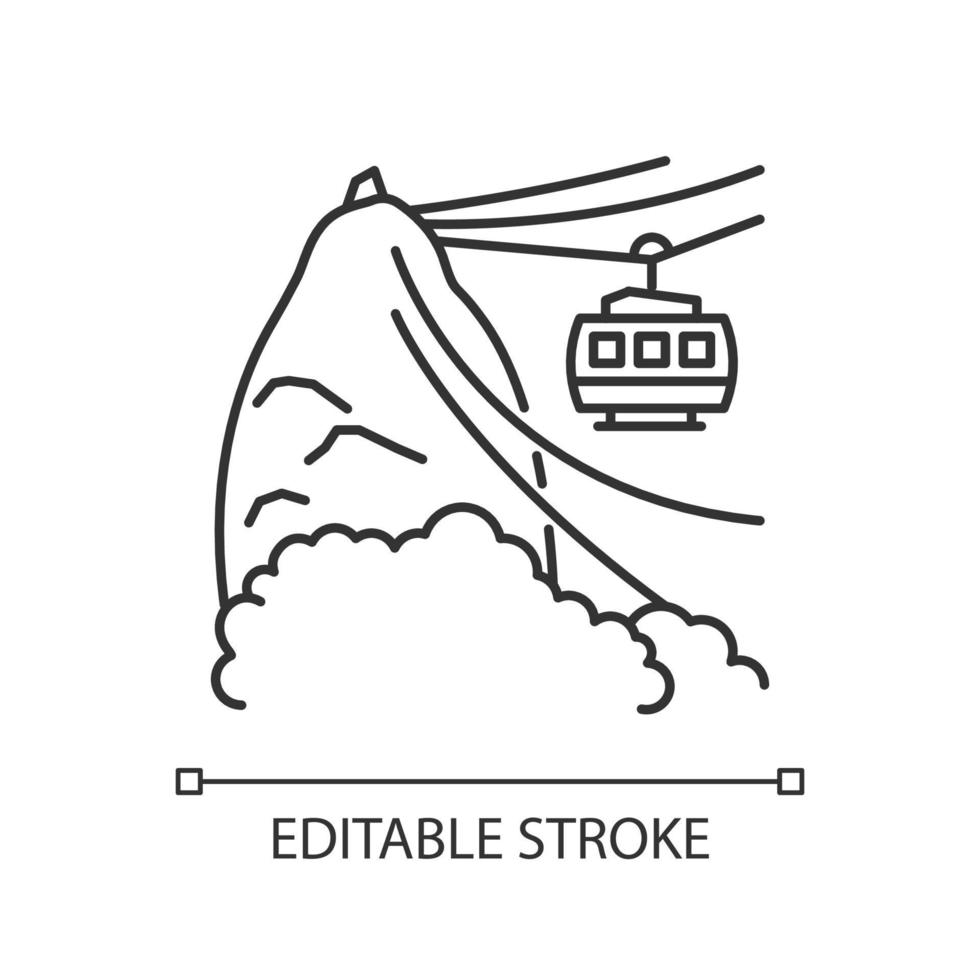 ropeway pixel perfekt linjär ikon vektor