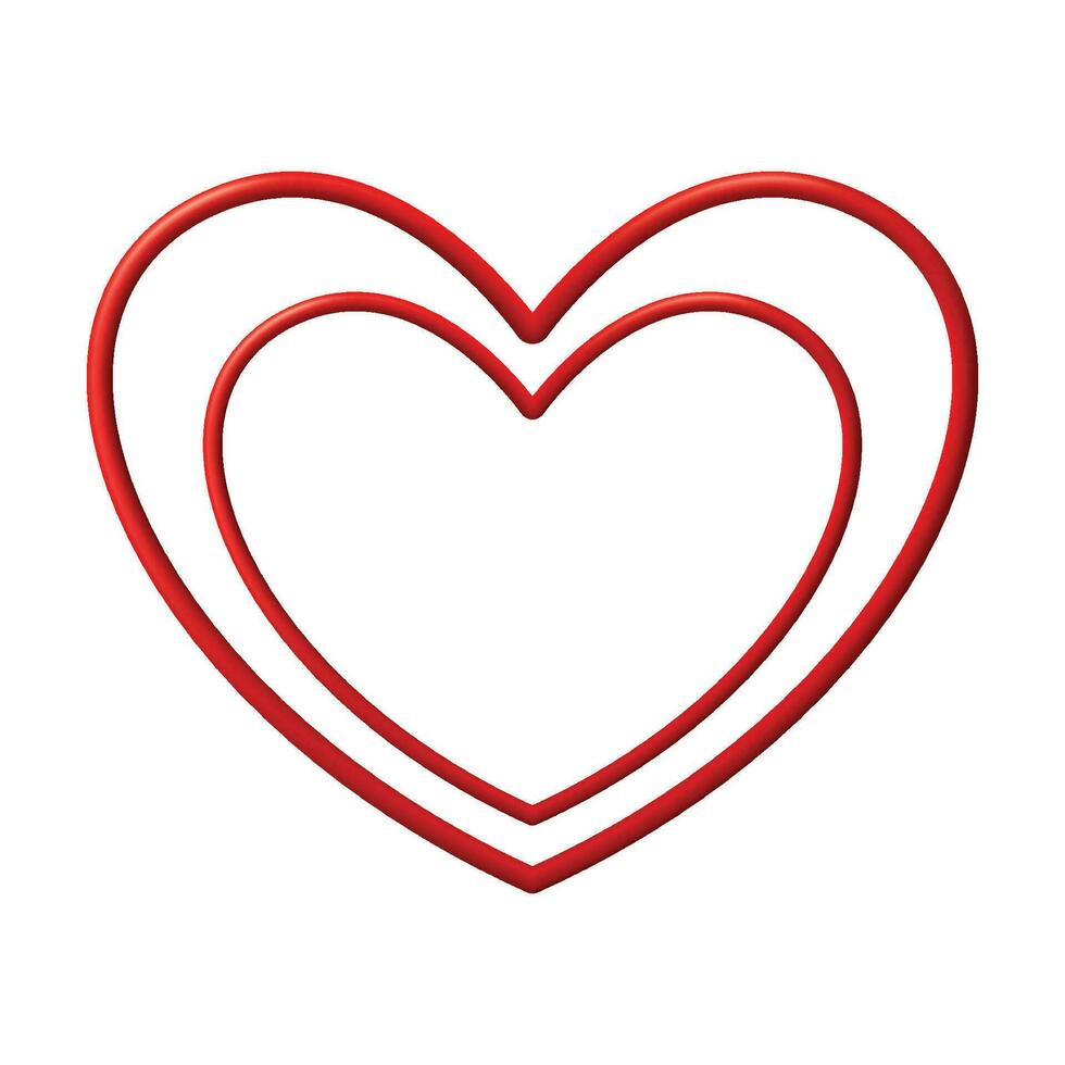 röd hjärta ikon hjärta ram stroke design isolerat på vit bakgrund valentines dag vektor