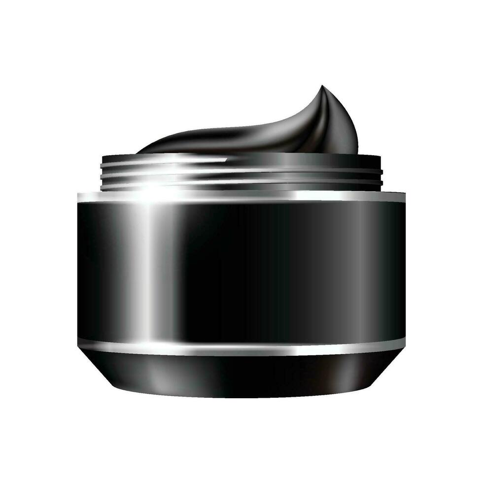 Vektor schwarz Krug mit Sahne kosmetisch Plastik Container