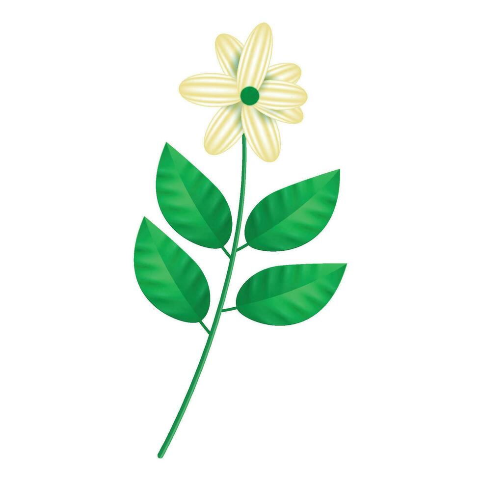 Vektor Blume und Blatt Symbol isoliert Stil