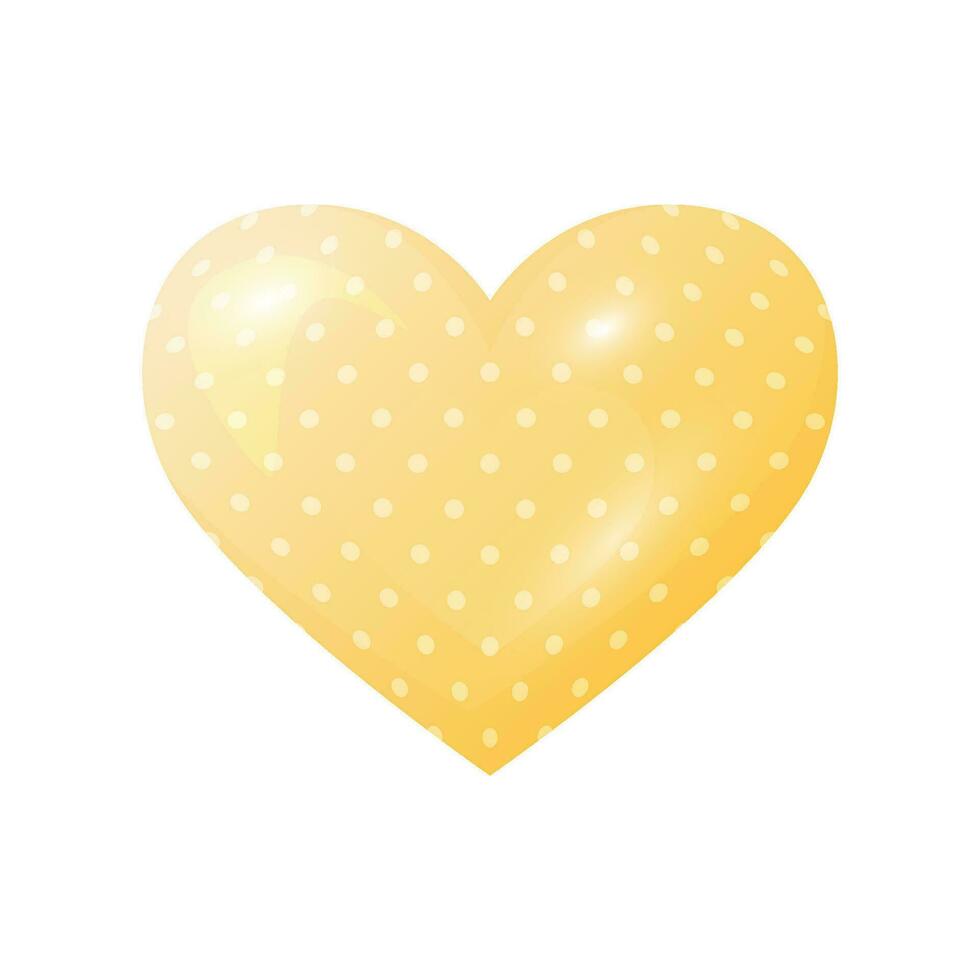 Vektor Symbol Illustration Gelb Herz mit Punkt isoliert auf Weiß Hintergrund