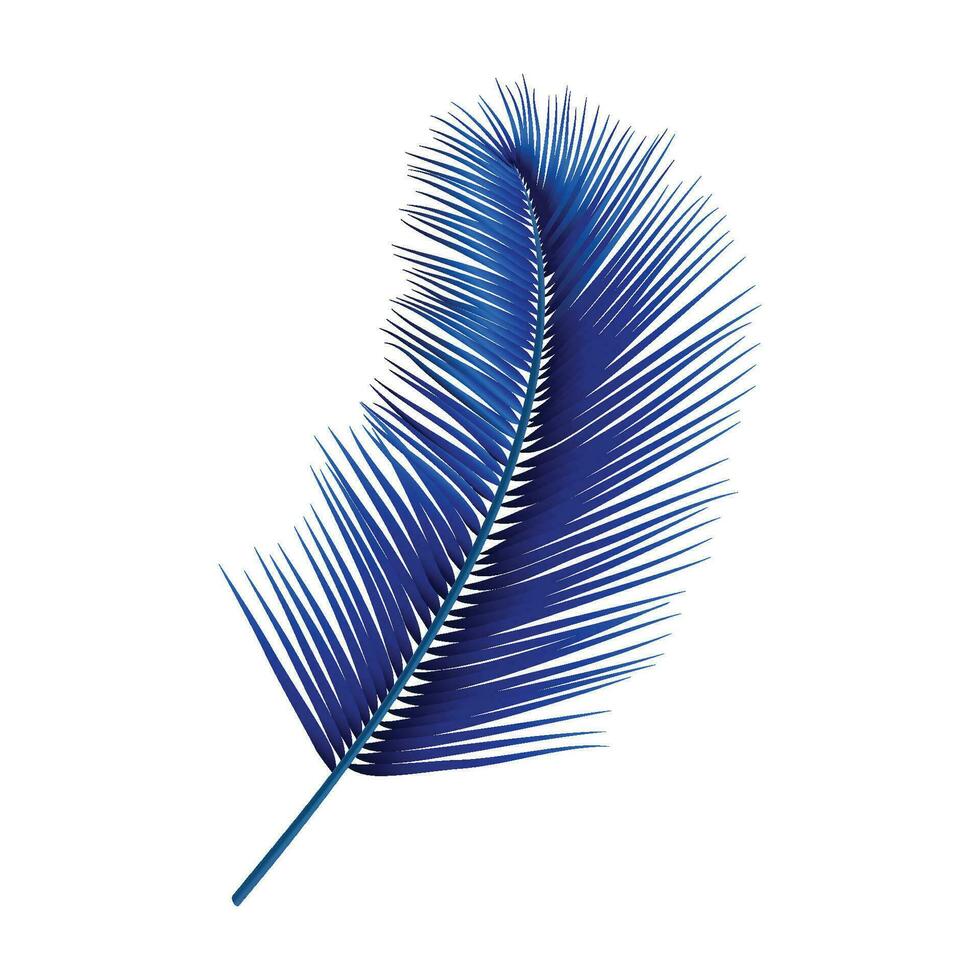 Vektor Blau realistisch Palme Blätter isoliert auf Weiß