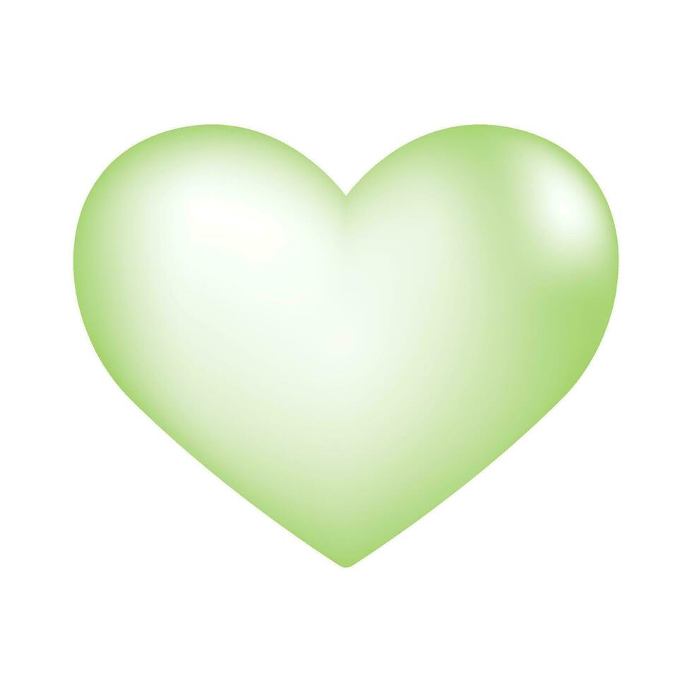vektor skinande grön hjärta illustration på vit bakgrund