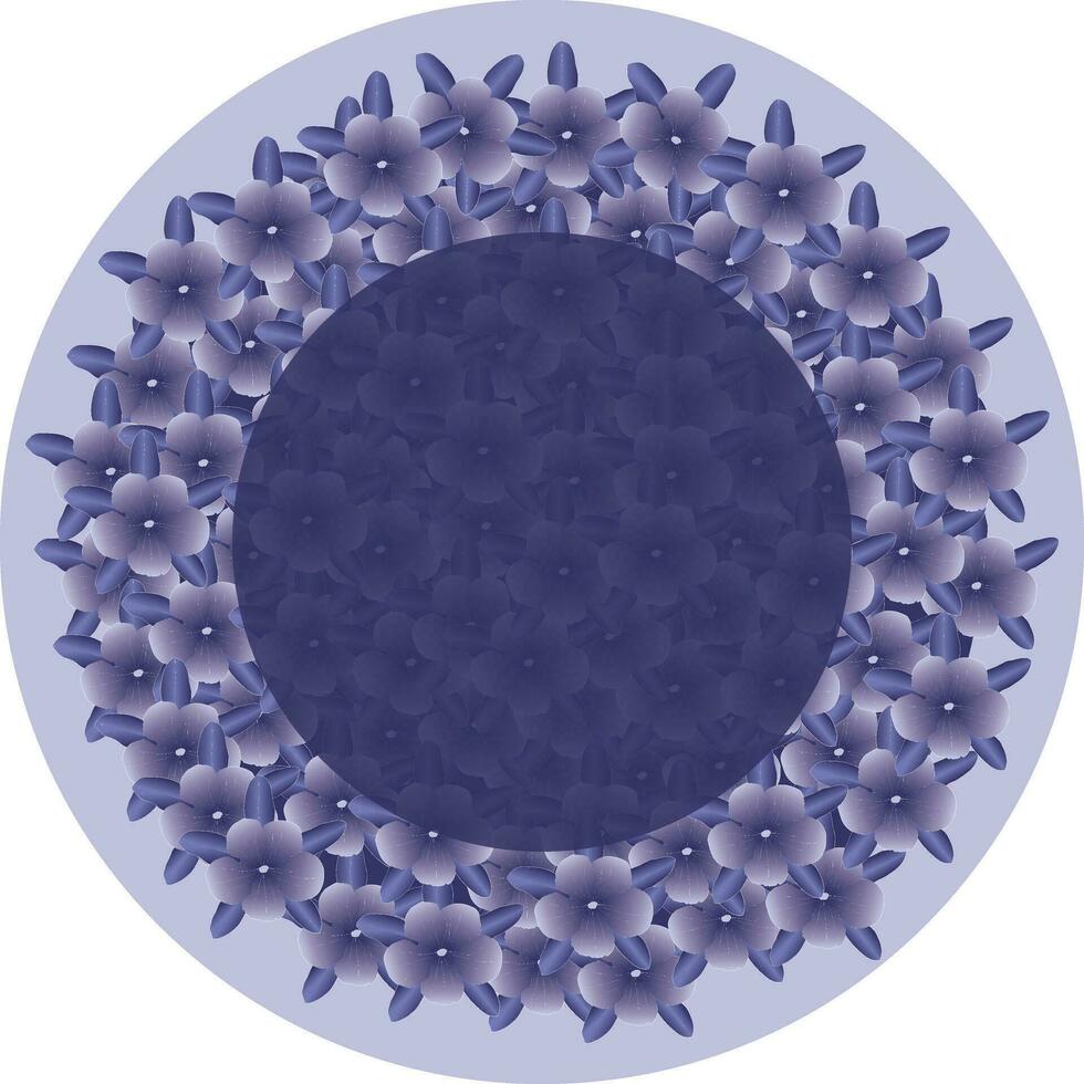 Illustration von lila Kranz Sandpapier Ranke Blume mit violett Kreis auf Sanft violett Kreis Hintergrund. vektor