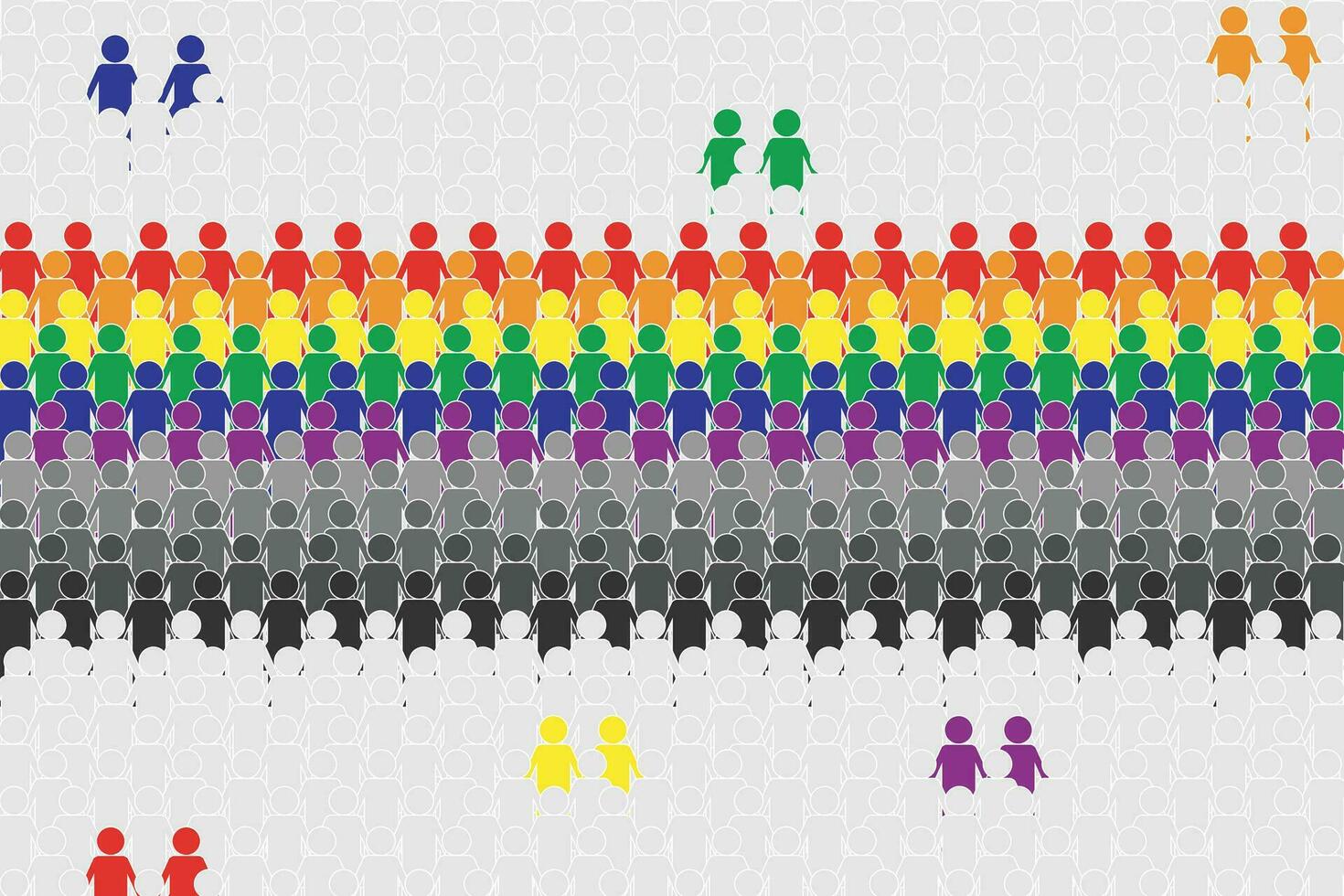 illustration, humen älskare av lgbtq Färg på vit bakgrund. vektor