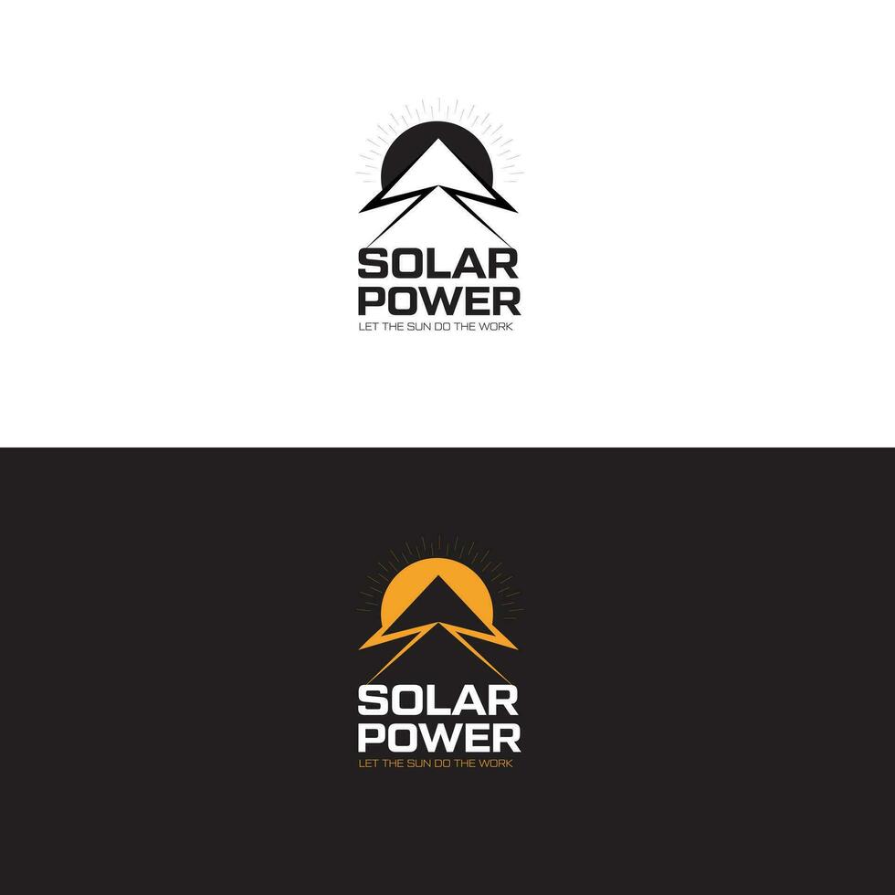 Solar- Unternehmen Logo Design mit Etikett Linie vektor