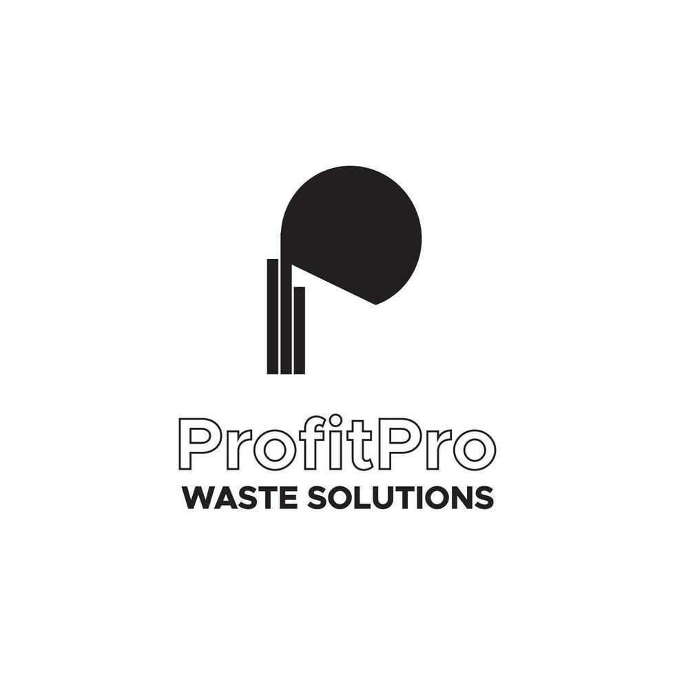 p Briefmarke Logo Design zum ein Abfall Verwaltung Unternehmen vektor