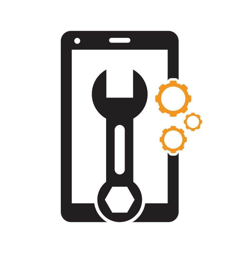 Handy, Mobiltelefon Reparatur Logo Design Vorlage. vektor