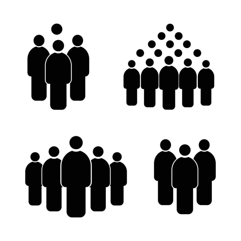 grupp människor och profil vektor ikon design