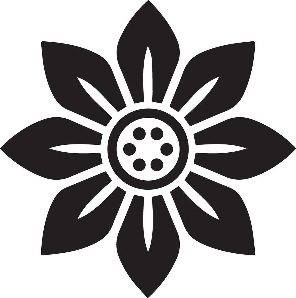 Blume Symbol Vektor Kunst Illustration, schwarz Farbe isoliert Weiß Hintergrund 10