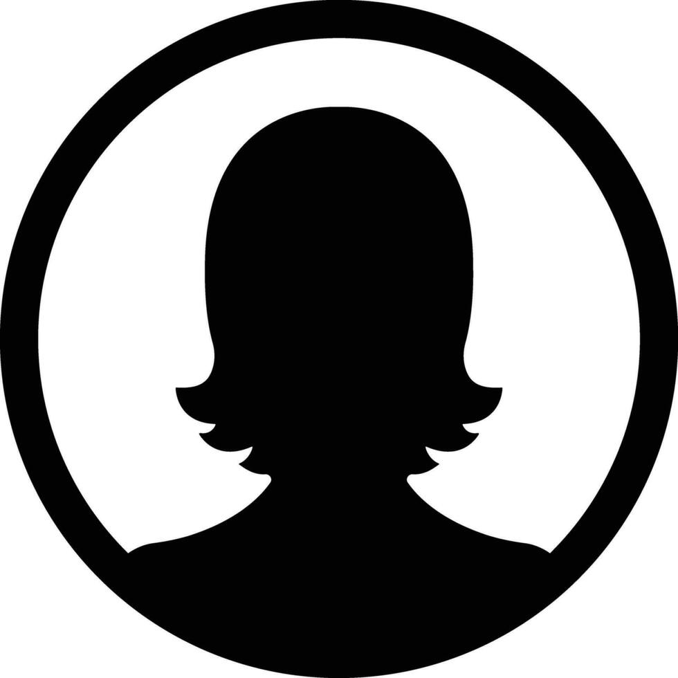 Benutzer Profil, Person Symbol im eben isoliert im geeignet zum Sozial Medien Frauen Profile, Bildschirmschoner abbilden weiblich Gesicht Silhouetten Vektor zum Apps Webseite