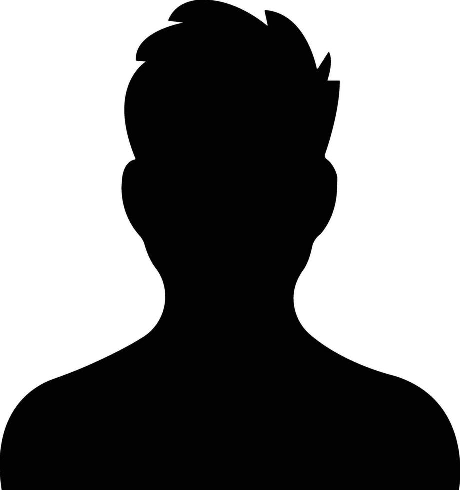 Benutzer Profil, Person Symbol im eben isoliert im geeignet zum Sozial Medien Mann Profile, Bildschirmschoner abbilden männlich Gesicht Silhouetten Vektor zum Apps Webseite