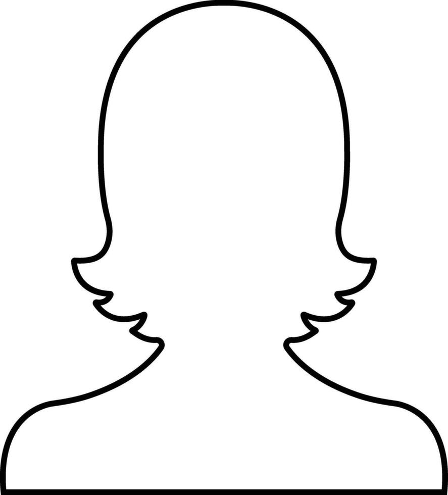 Benutzer Profil, Person Symbol im Linie isoliert auf geeignet zum Sozial Medien Frauen Profile, Bildschirmschoner abbilden weiblich Gesicht Silhouetten Vektor zum Apps Webseite