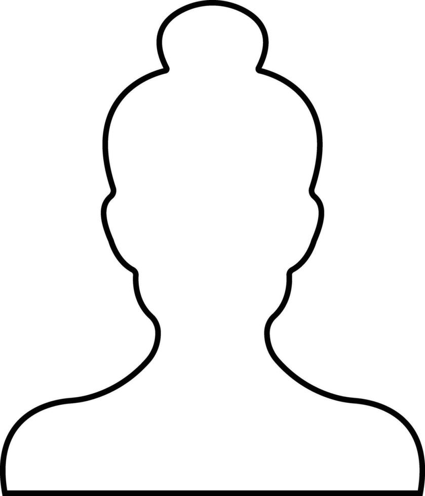 Benutzer Profil, Person Symbol im Linie isoliert auf geeignet zum Sozial Medien Frauen Profile, Bildschirmschoner abbilden weiblich Gesicht Silhouetten Vektor zum Apps Webseite