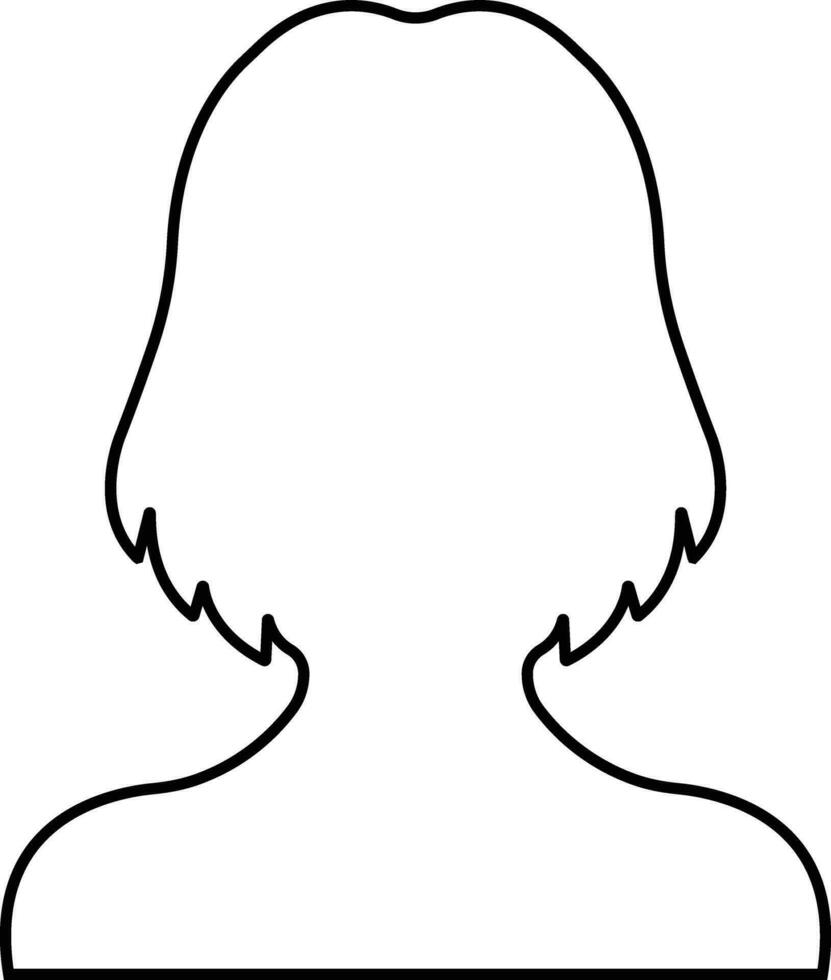 Benutzer Profil, Person Symbol im Linie isoliert auf geeignet zum Sozial Medien Frauen Profile, Bildschirmschoner abbilden weiblich Gesicht Silhouetten Vektor zum Apps Webseite