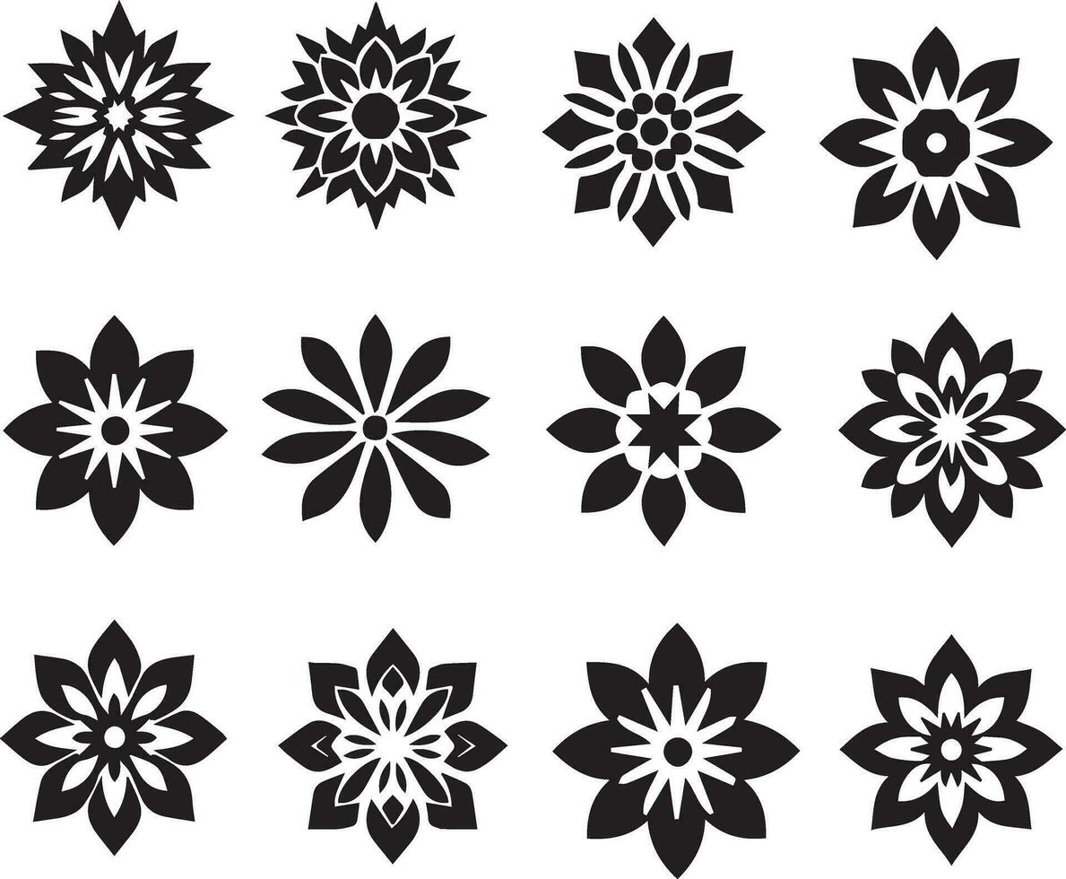 Blume Symbol Vektor Illustration schwarz Farbe, Blume Symbol Silhouette 27