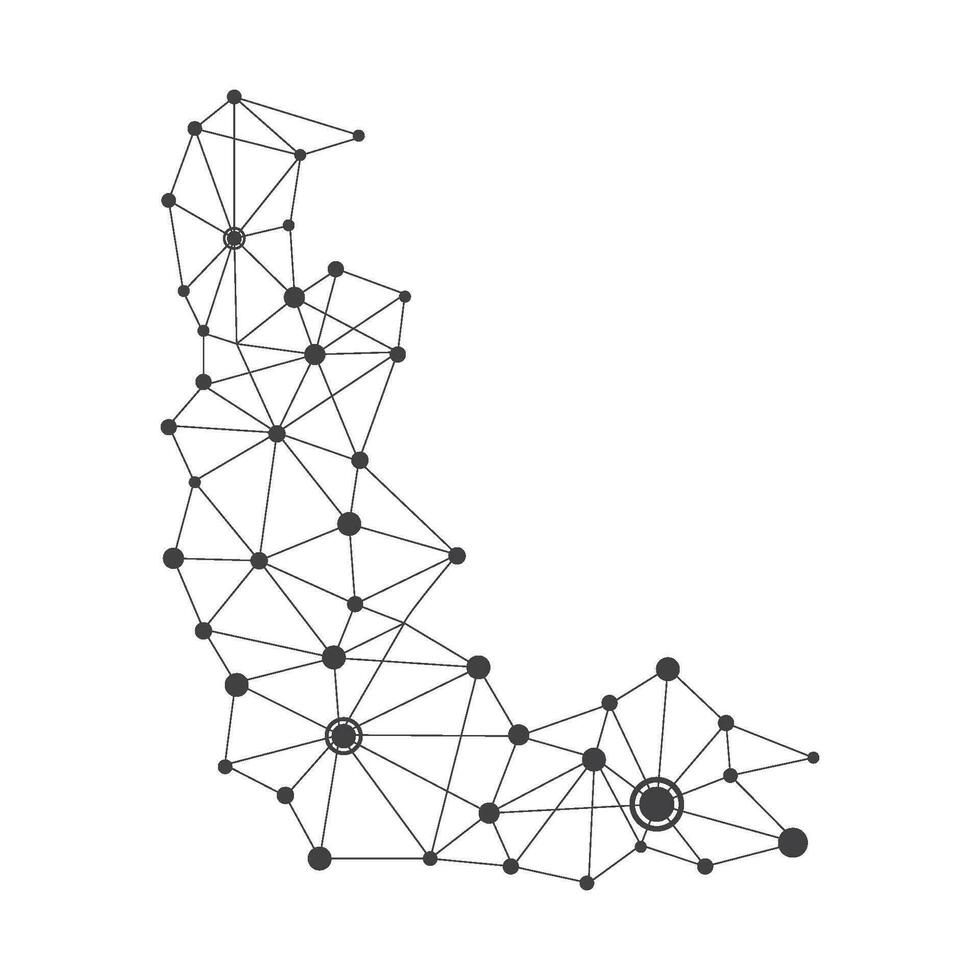 polygonal Plats bakgrund med ansluter prickar och rader vektor