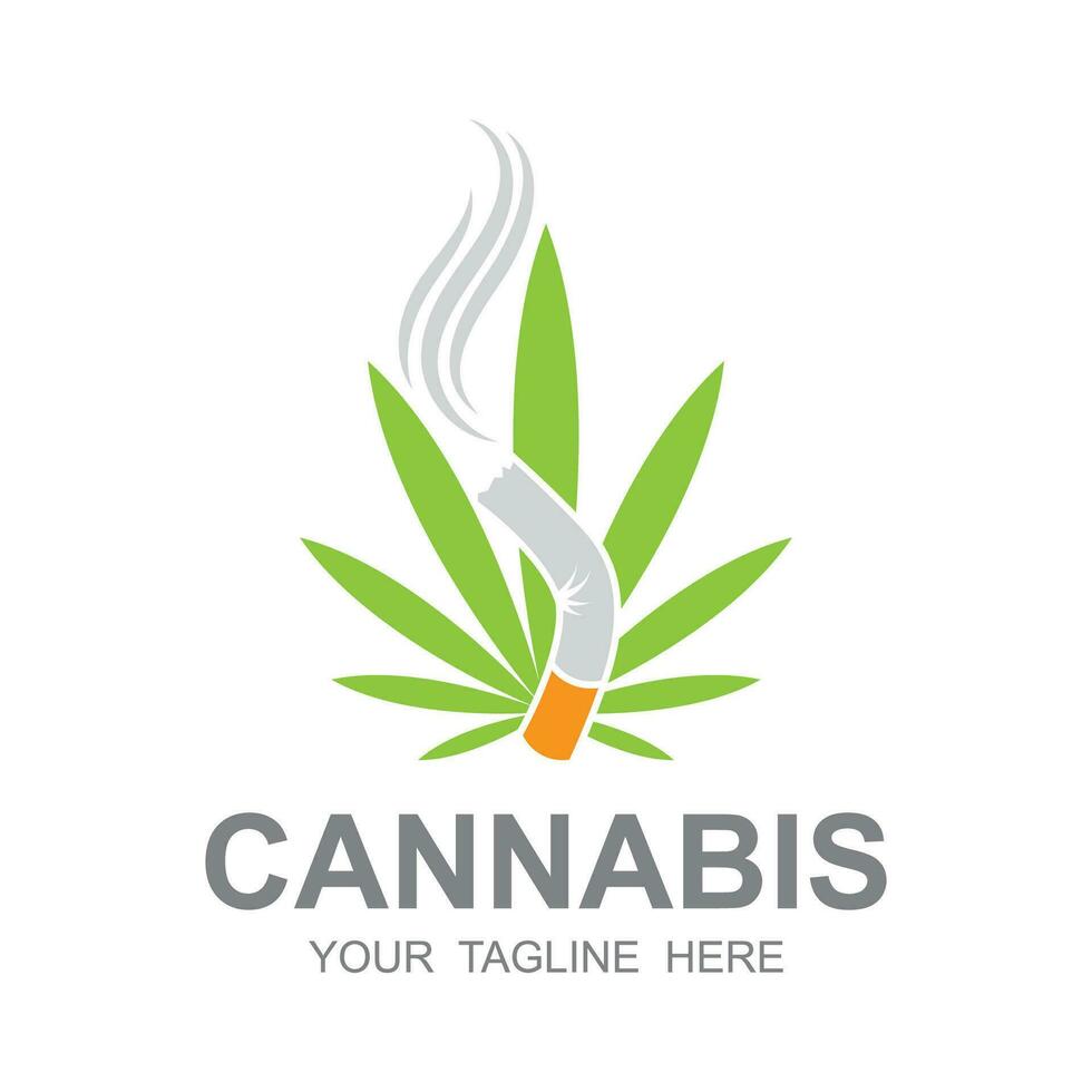 Cannabis Blatt Logo Vektor Symbol Illustration Design