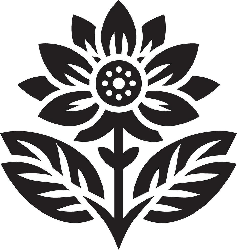 minimal Blume Symbol Vektor Silhouette schwarz Farbe Weiß Hintergrund 16