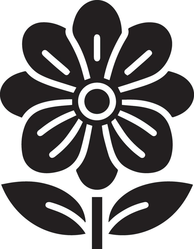minimal Blume Symbol Vektor Silhouette schwarz Farbe Weiß Hintergrund 22