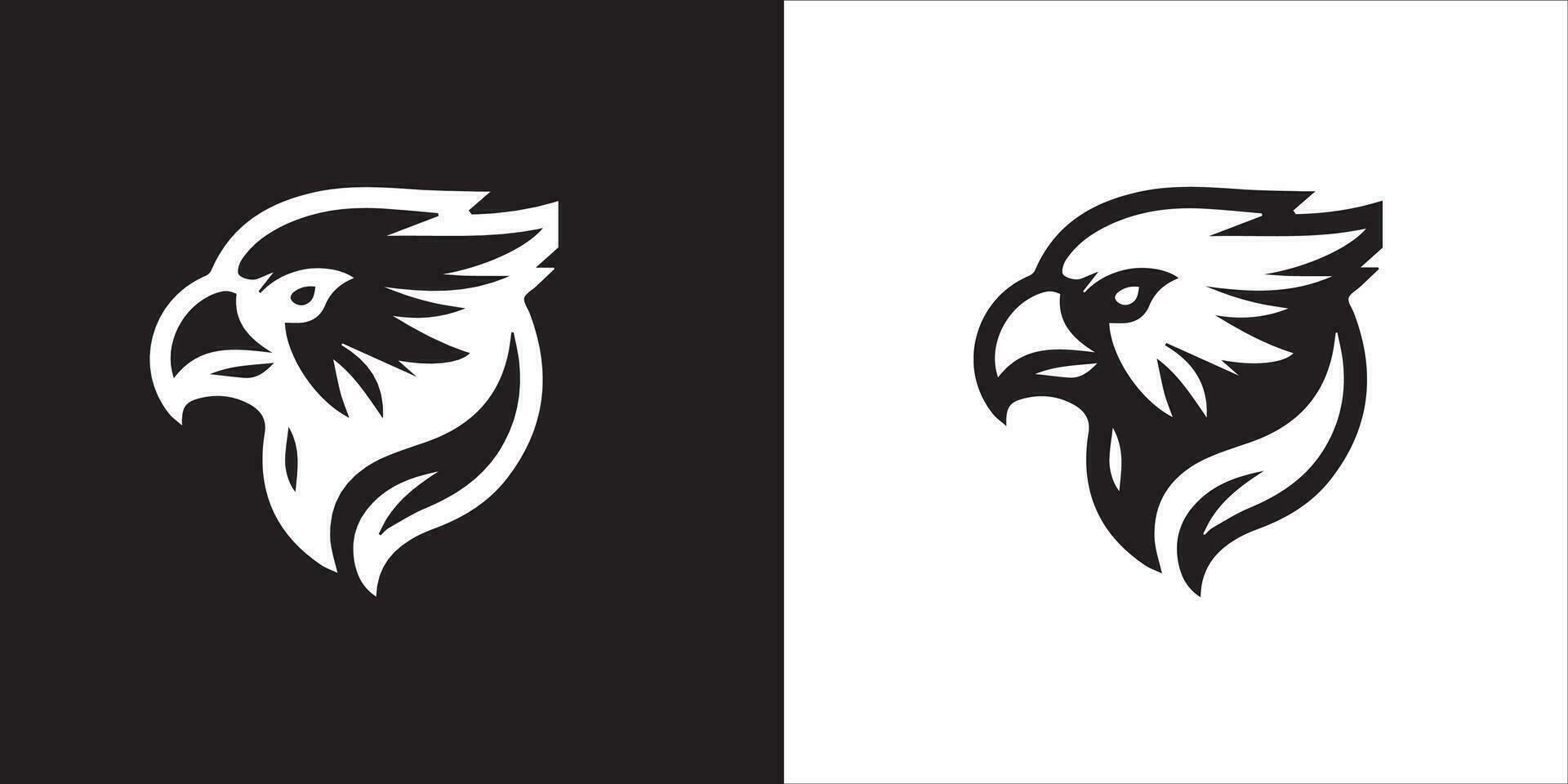 Örn, falk eller Hök maskot logotyp design, fågel huvud bricka emblem vektor ikon