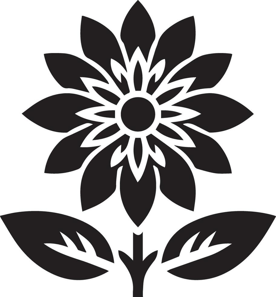 minimal Blume Symbol Vektor Kunst Illustration schwarz Farbe Weiß Hintergrund 11