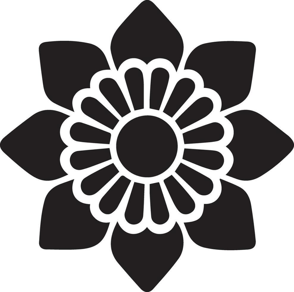 minimal Blume Symbol Vektor Kunst Illustration schwarz Farbe Weiß Hintergrund 5
